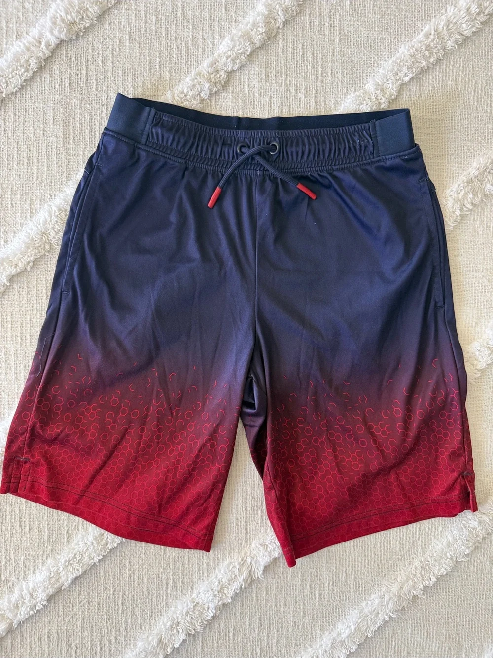 Gradient Boy’s Navy to Red Athletic Shorts